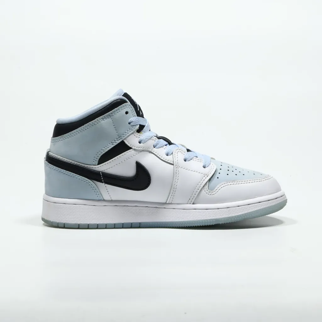Air Jordan 1 Sneakers Leather Blue Color For Kids