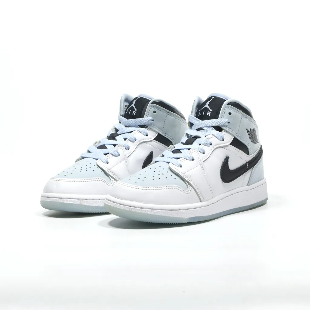 Air Jordan 1 Sneakers Leather Blue Color For Kids
