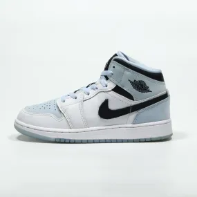 Air Jordan 1 Sneakers Leather Blue Color For Kids