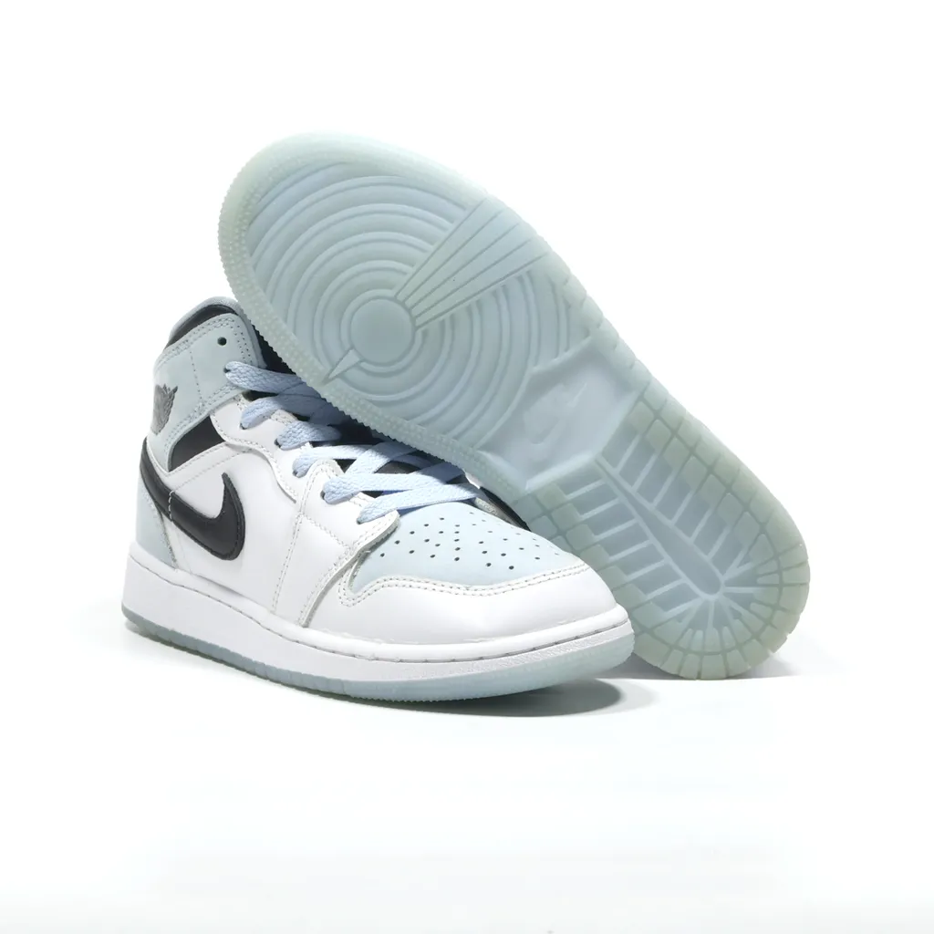Air Jordan 1 Sneakers Leather Blue Color For Kids