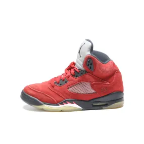 Air Jordan 5 Retro High-Top Sneakers Suede Red Color For Men