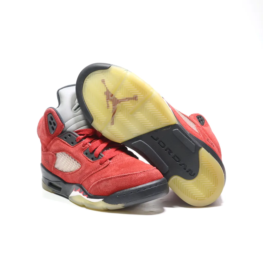 Air Jordan 5 Retro High-Top Sneakers Suede Red Color For Men