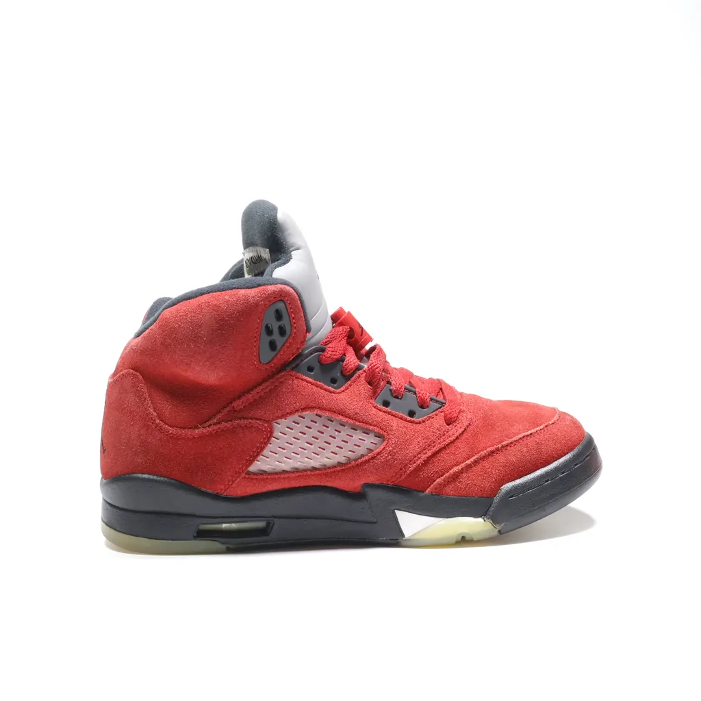 Air Jordan 5 Retro High-Top Sneakers Suede Red Color For Men