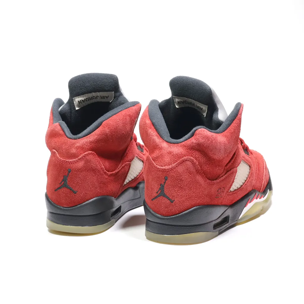 Air Jordan 5 Retro High-Top Sneakers Suede Red Color For Men