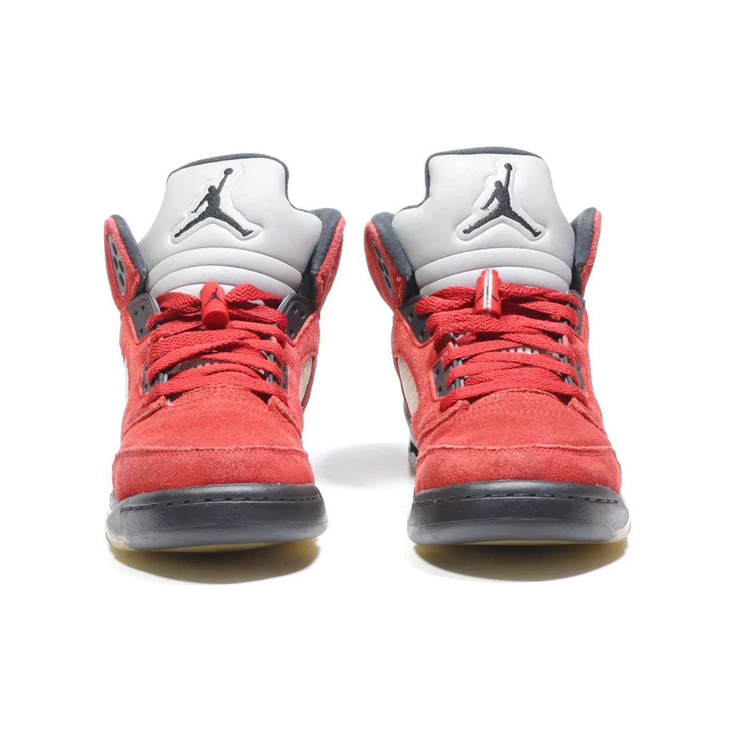 Air Jordan 5 Retro High-Top Sneakers Suede Red Color For Men