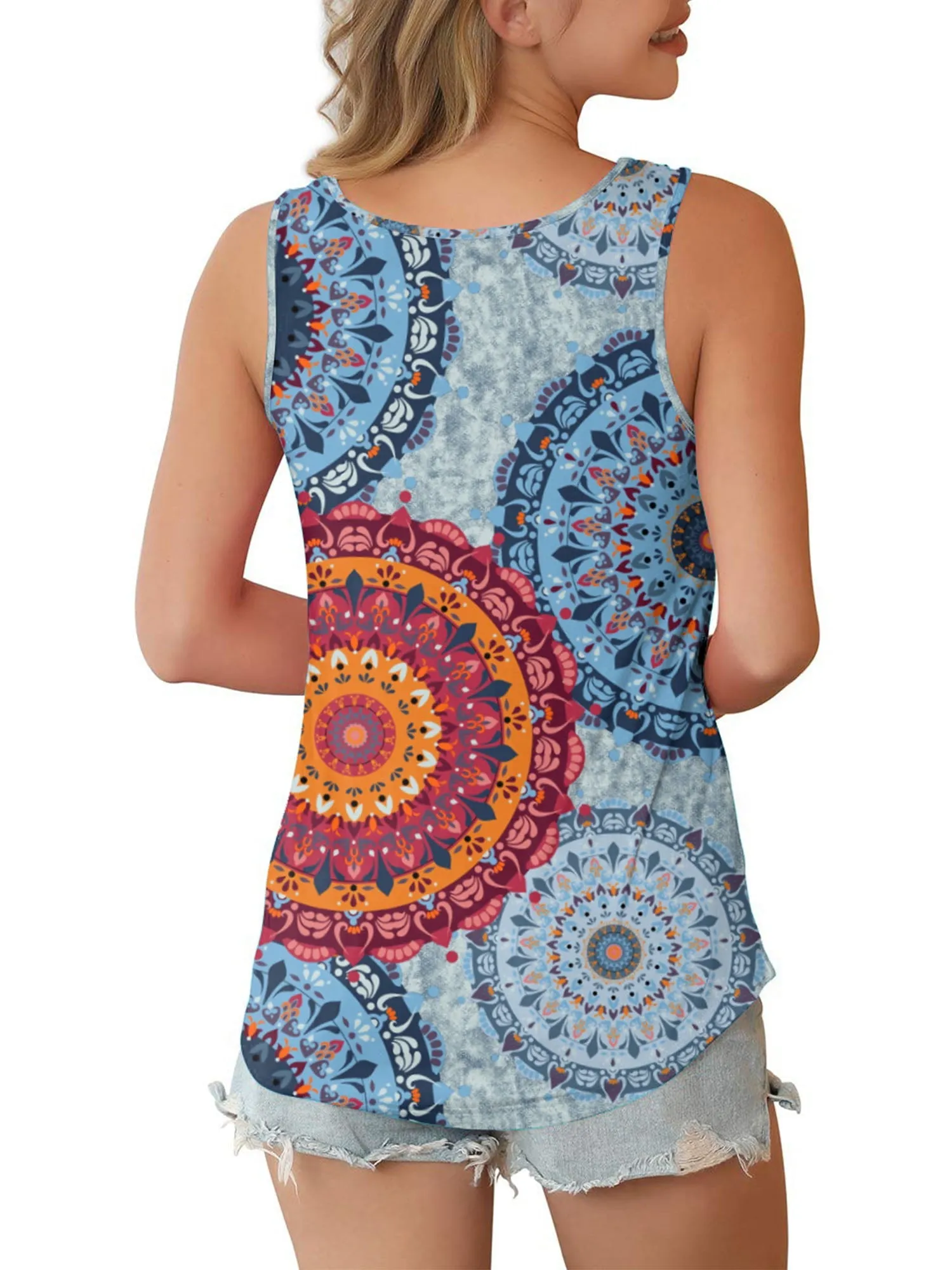 Anygrew Women's Sleeveless Criss Cross Casual Tank Tops Basic Blouse