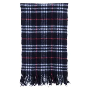 Burberry Navy Cashmere House Check Scarf