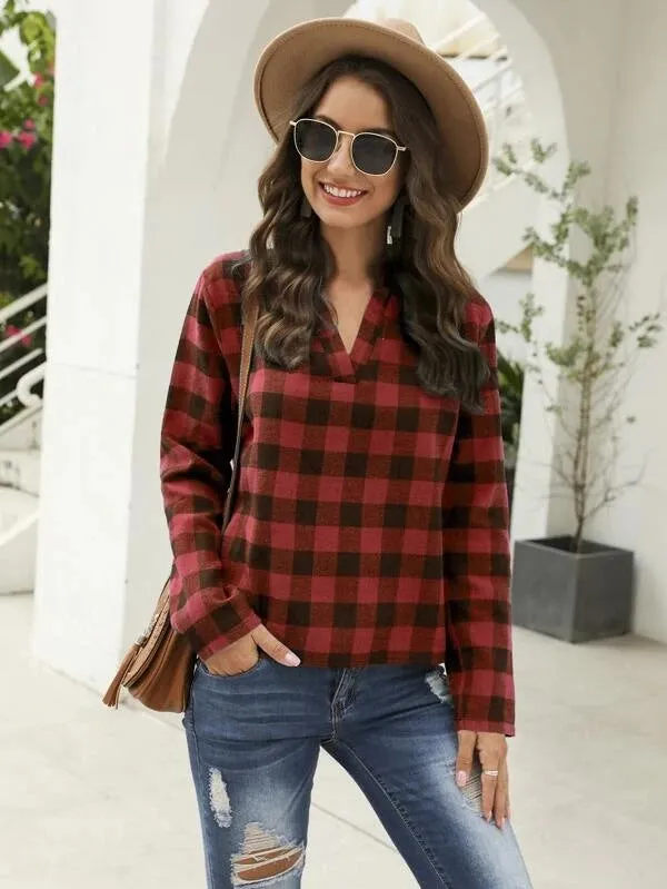 City Casual V-Neck Slim Look Women Shirt Blouse