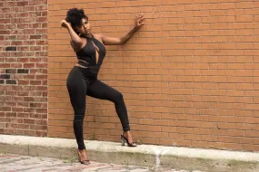 Cut Out Black Jumpsuit
