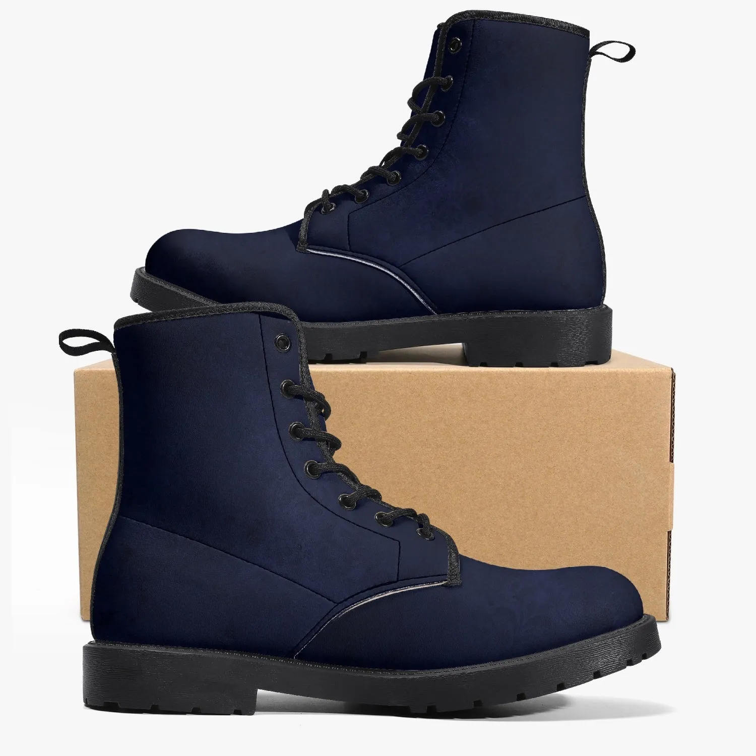 Dark Navy Grunge Combat Boots