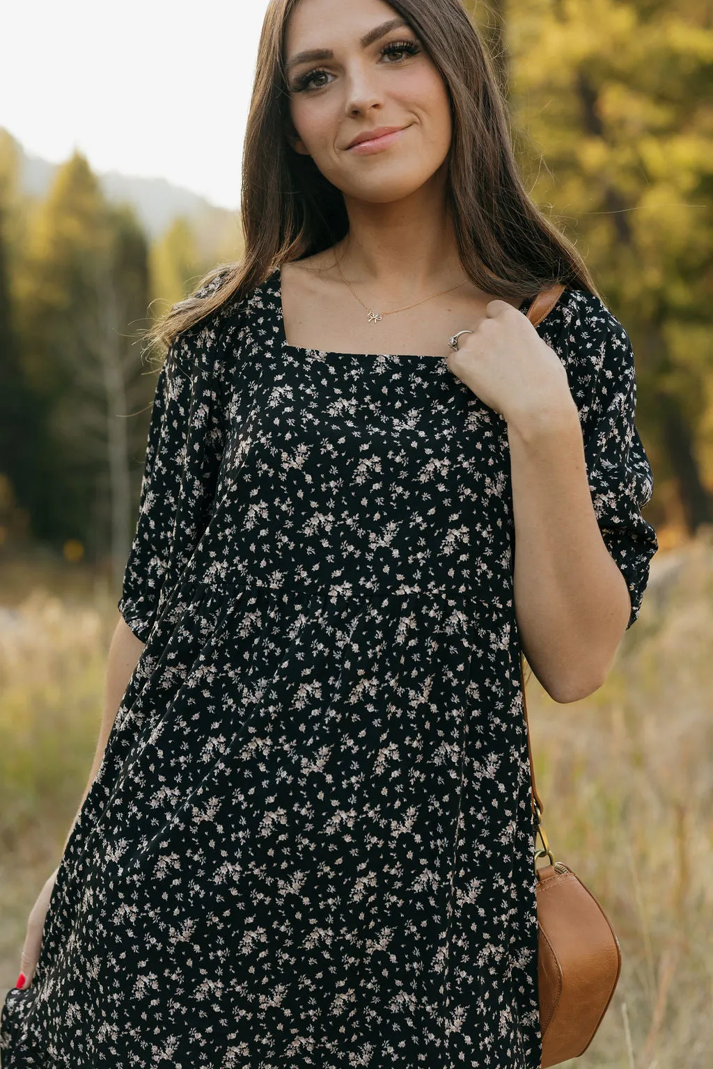 Downtown Memories Dress-Black Floral