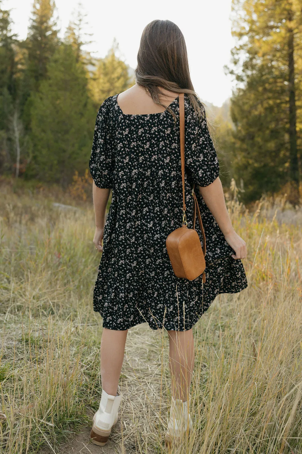 Downtown Memories Dress-Black Floral