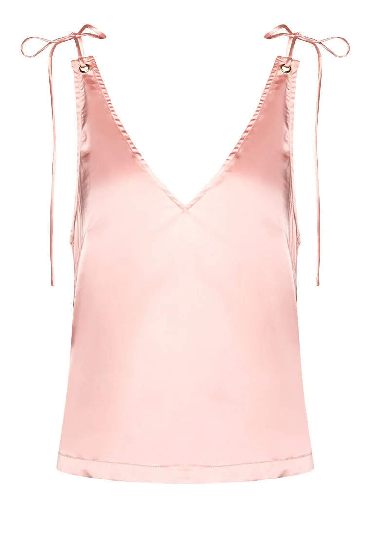 Evening Blush Satin Top