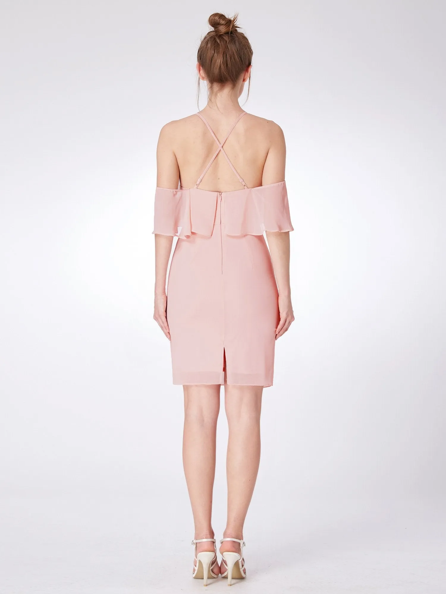 Ever-Pretty Women Pink Short Bridesmaid Dresses EP04053