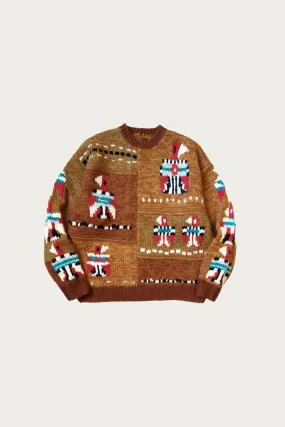Hand Knit STD Cowichan Crew Sweater - Gold