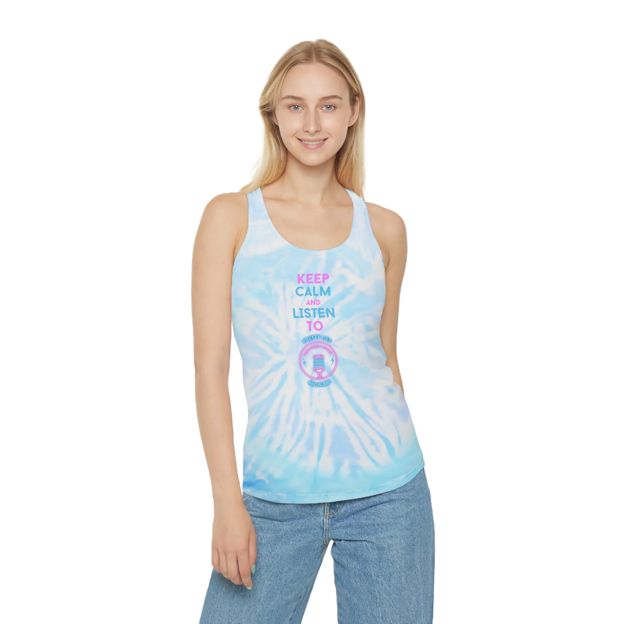 Keep Calm Tie Dye Racerback Tank Top