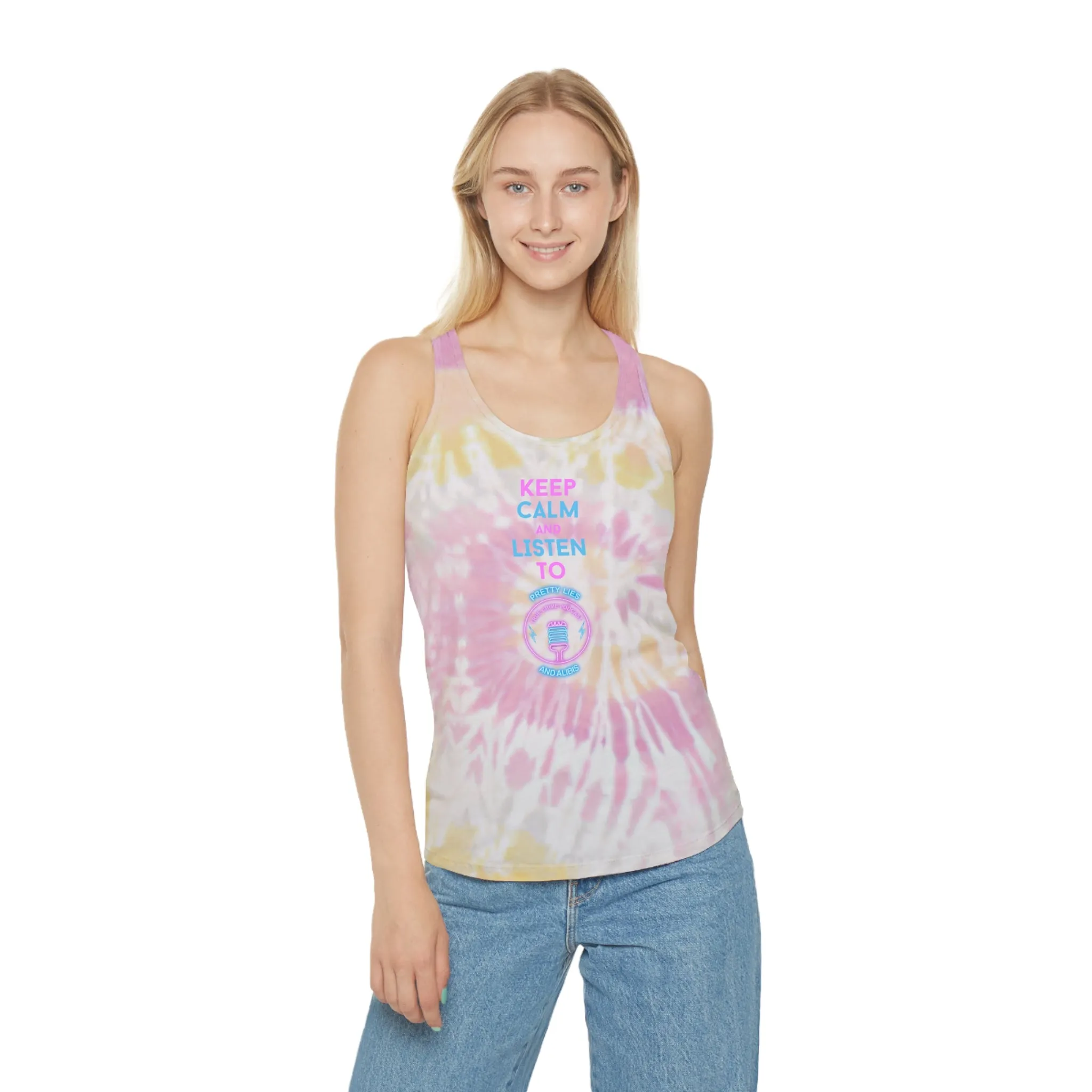 Keep Calm Tie Dye Racerback Tank Top