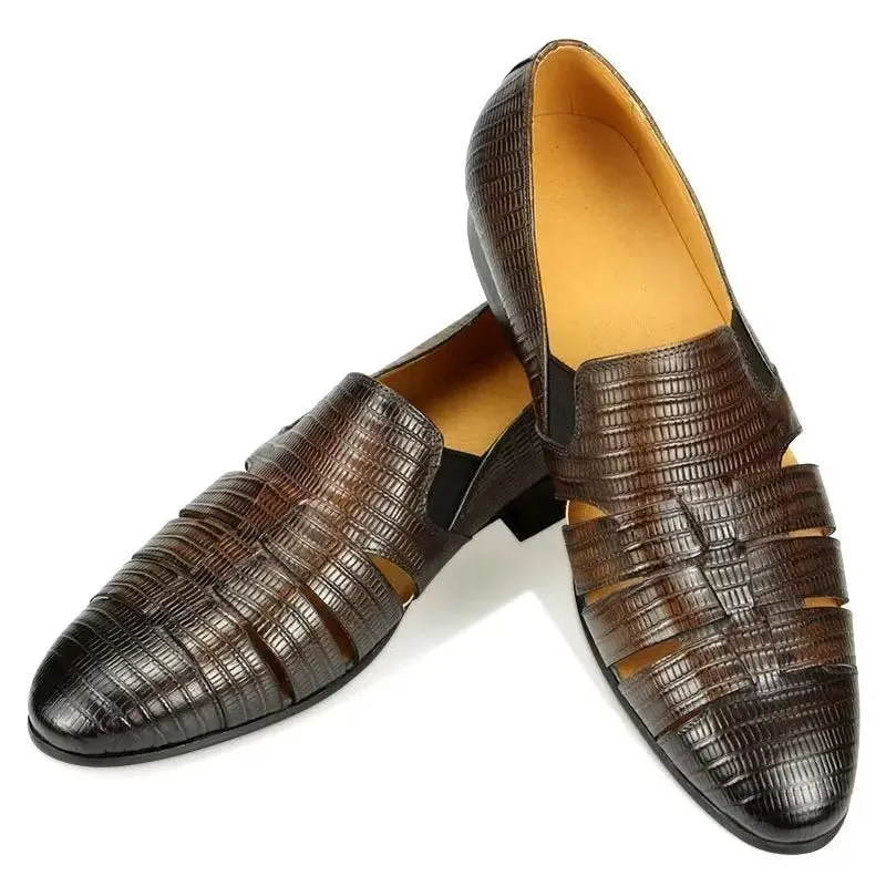 Opulessa Crocodile Slip Shoes