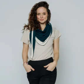 Sara 2-Tone Wrap Scarf (Evergreen   White)