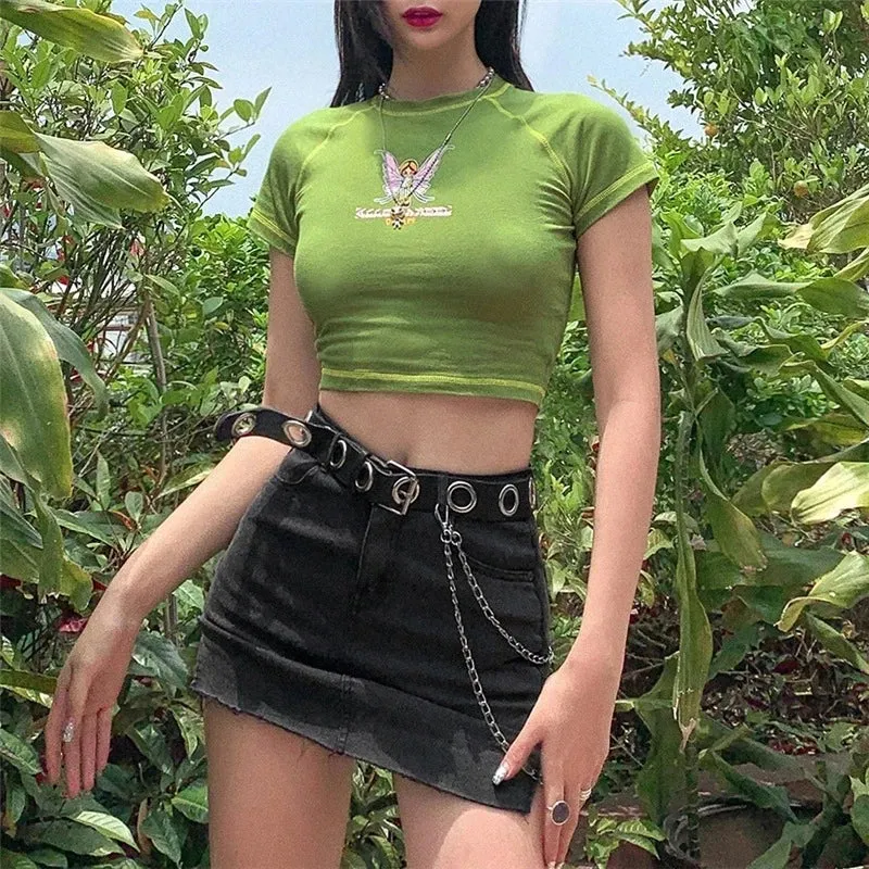 Sexy V-neck Polo Neck Short Sleeve Tee