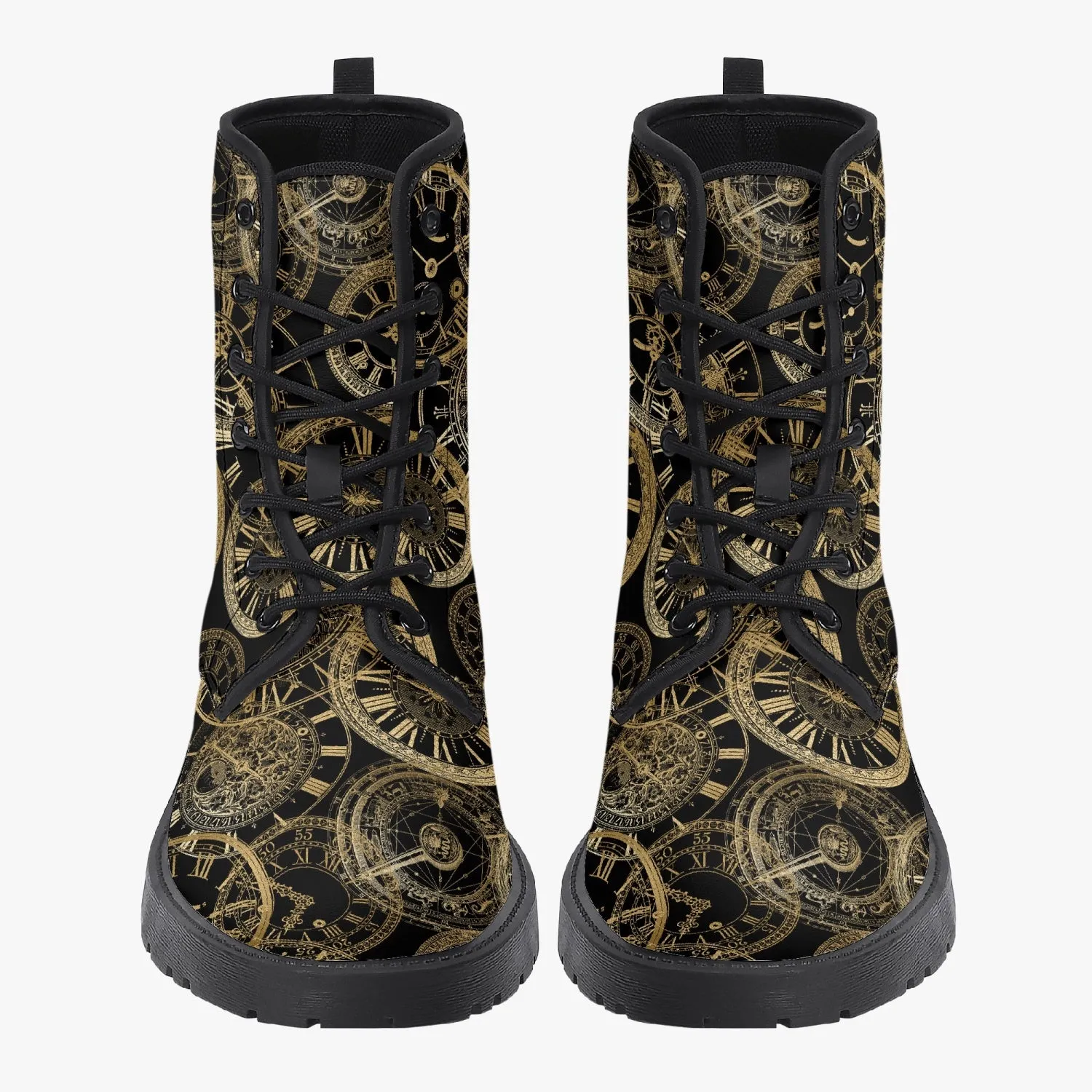 Steampunk Clock Combat Boots (JPREGSTEAM41)