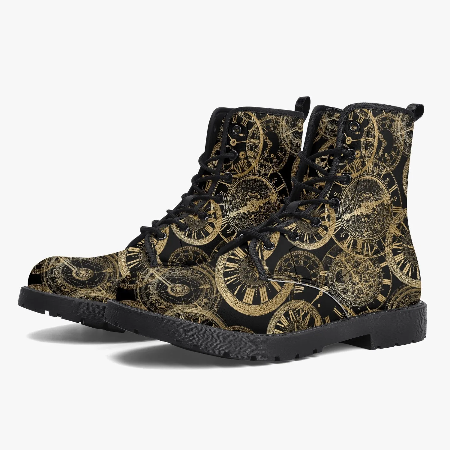 Steampunk Clock Combat Boots (JPREGSTEAM41)