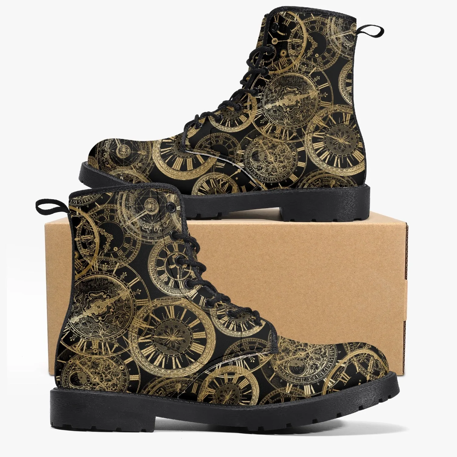 Steampunk Clock Combat Boots (JPREGSTEAM41)