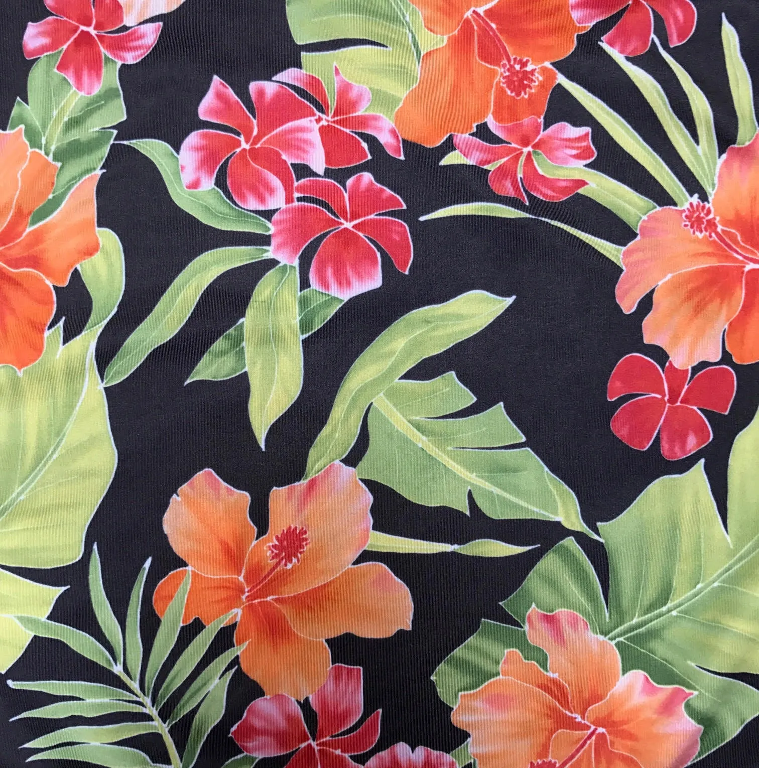 V NECK SPAGHETTI STRAP TOP RED TIGER/HAWAIIAN FLORAL