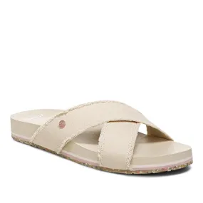 Vionic Women's Boardwalk Panama Slide Sandals- Semolina