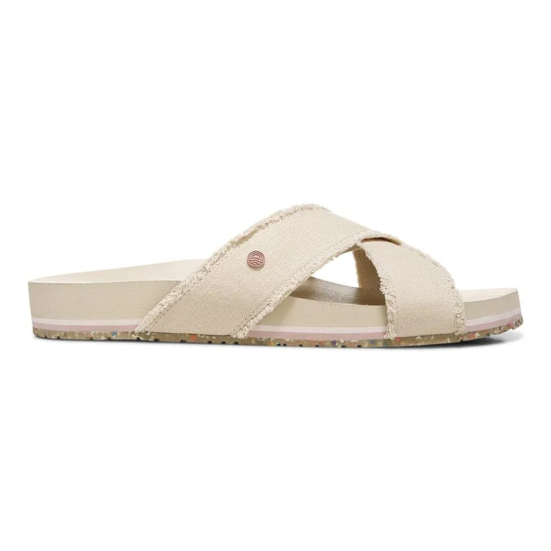 Vionic Women's Boardwalk Panama Slide Sandals- Semolina