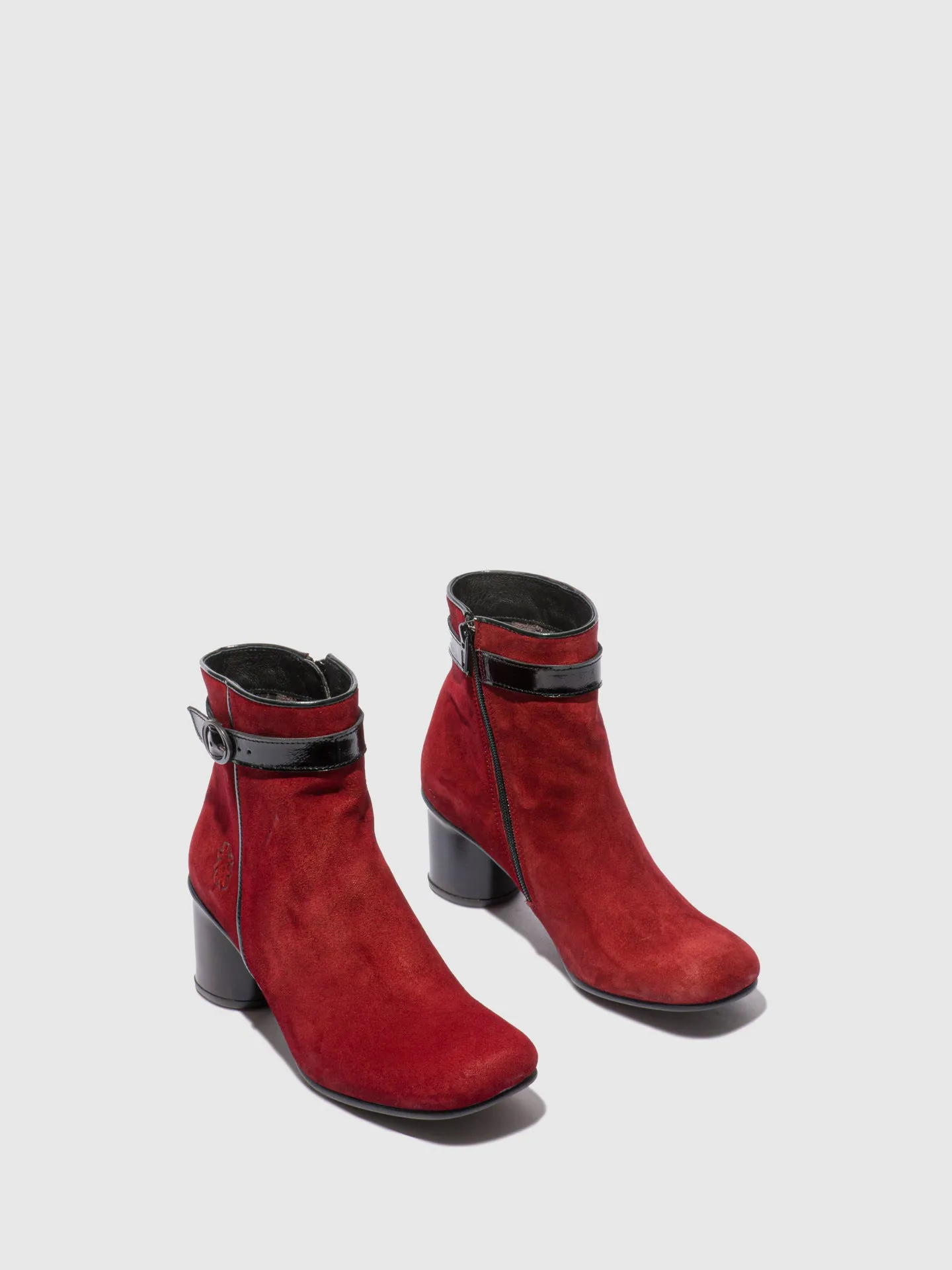 Zip Up Ankle Boots SAKO810FLY RANCH/LUXOR DK RED/BLACK
