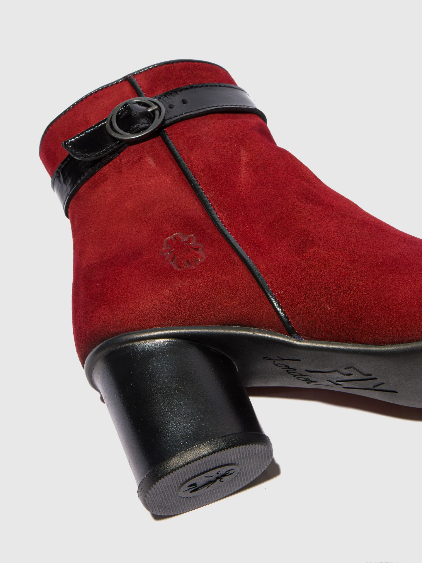 Zip Up Ankle Boots SAKO810FLY RANCH/LUXOR DK RED/BLACK